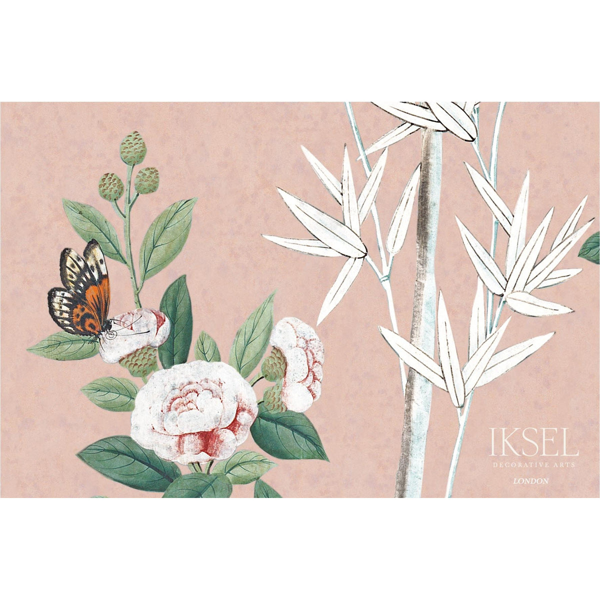 Schumacher Eastern Eden Pale Rose Wallpaper Sample IK2505