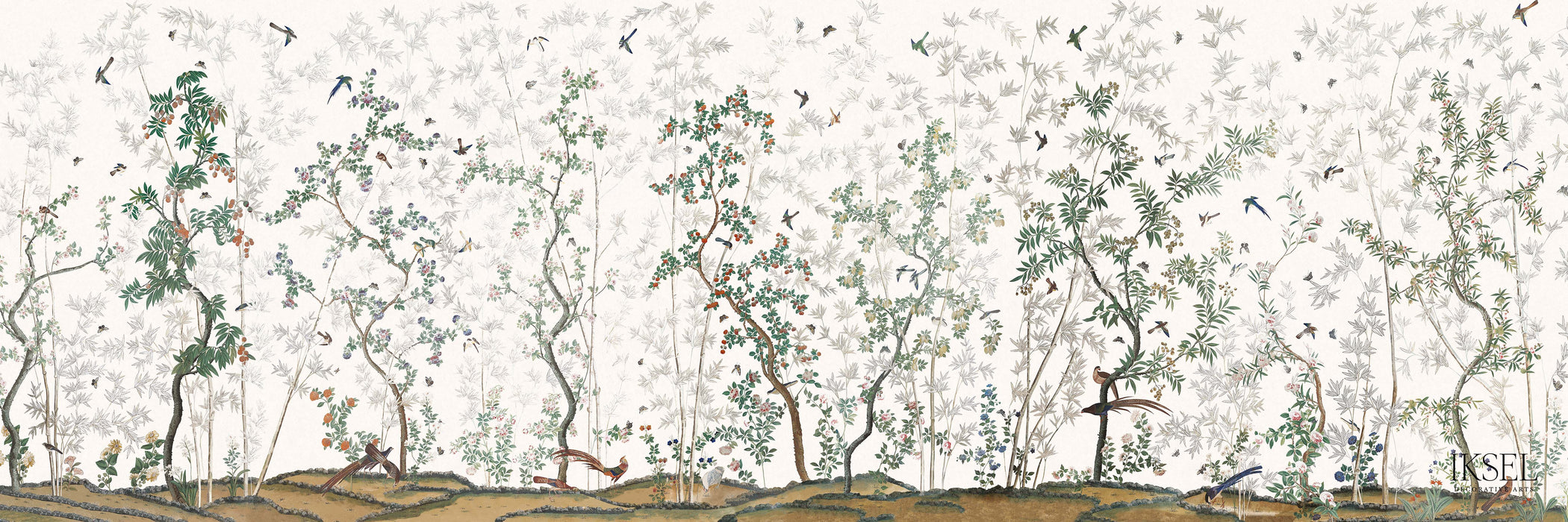 Schumacher Eastern Eden Alabaster Wallpaper Sample IK2506