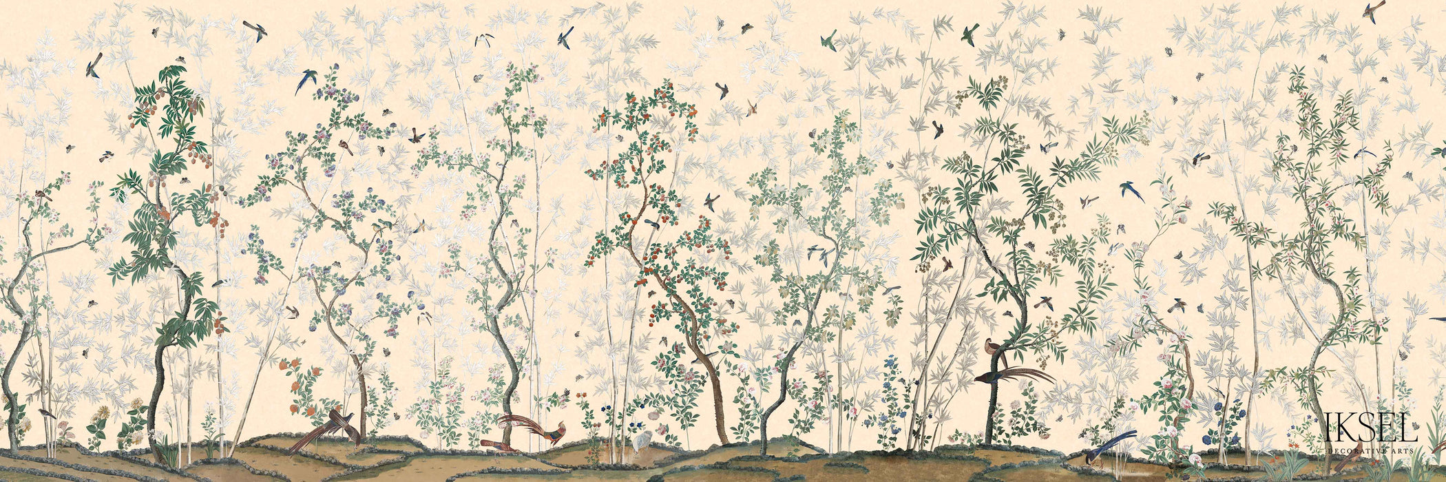 Schumacher Eastern Eden Bisque Wallpaper Sample IK2507