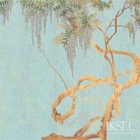Iksel Edo Wisteria Crackled Blue Wallpaper IK2603