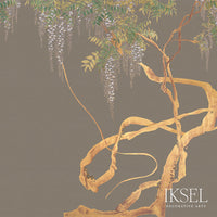Iksel Edo Wisteria Charcoal Taupe Wallpaper IK2605