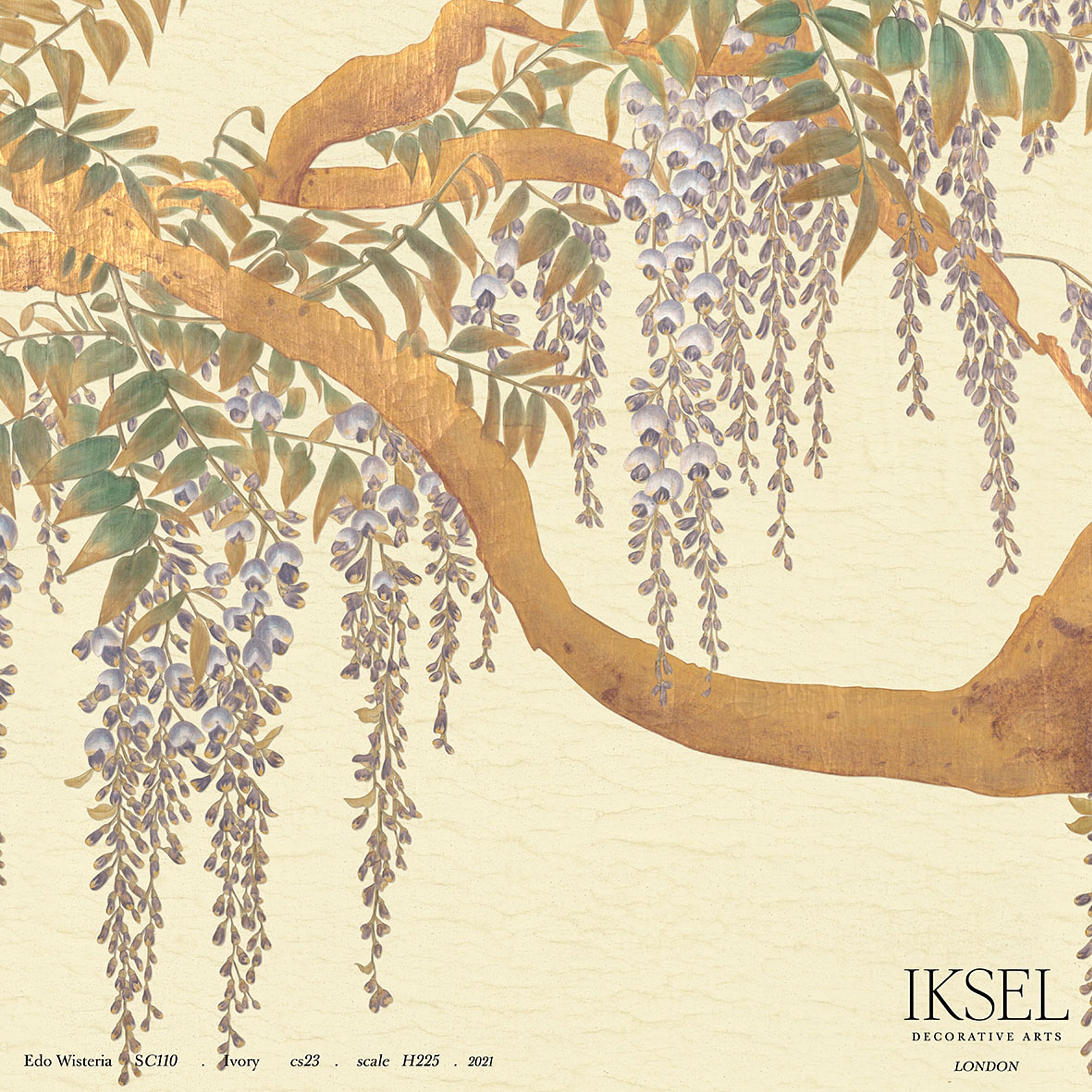 Schumacher Edo Wisteria Ivory Wallpaper Sample IK2606