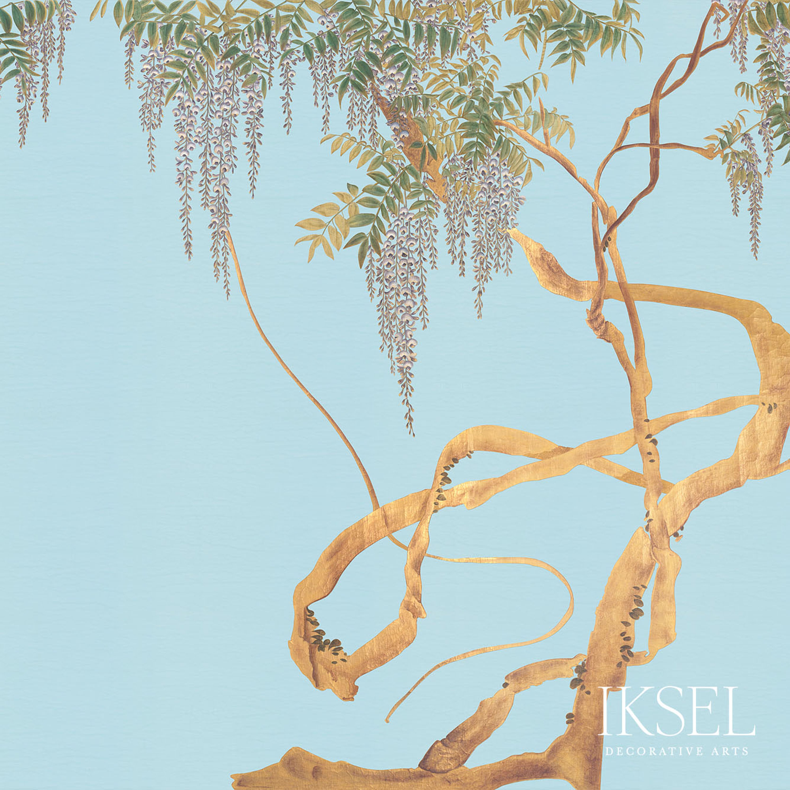 Schumacher Edo Wisteria Sky Wallpaper Sample IK2608