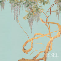 Iksel Edo Wisteria Celadon Wallpaper IK2609