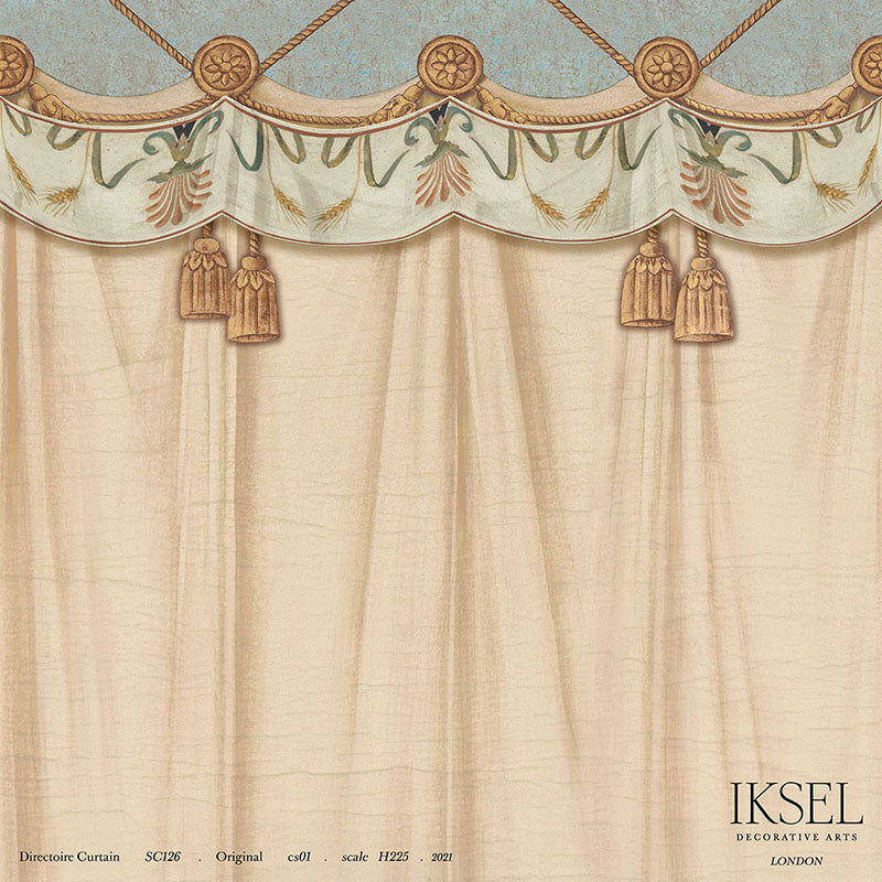 Schumacher Directoire Curtain Original Wallpaper Sample IK2700