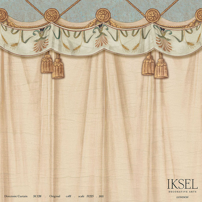 Schumacher Directoire Curtain Original Wallpaper Sample IK2700