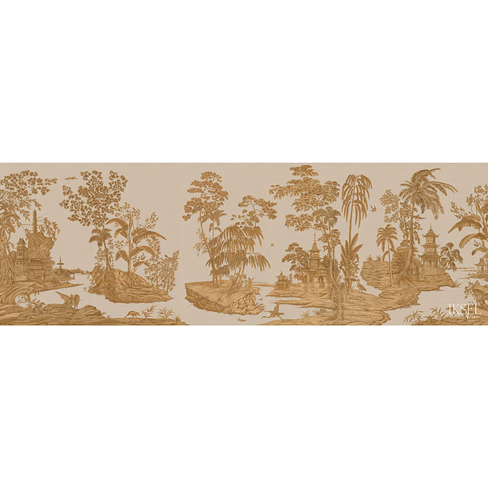 Schumacher Exotic Chinoiserie Biscuit Wallpaper Sample IK2800