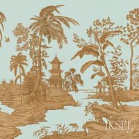 Iksel Exotic Chinoiserie Cloud Blue Wallpaper IK2801