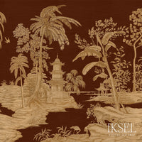 Iksel Exotic Chinoiserie Chocolate Wallpaper IK2806