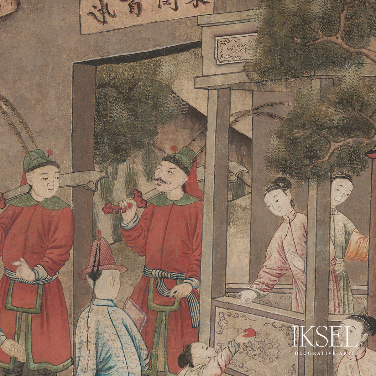 Schumacher Governor's Visit Gouache Wallpaper Sample IK2902