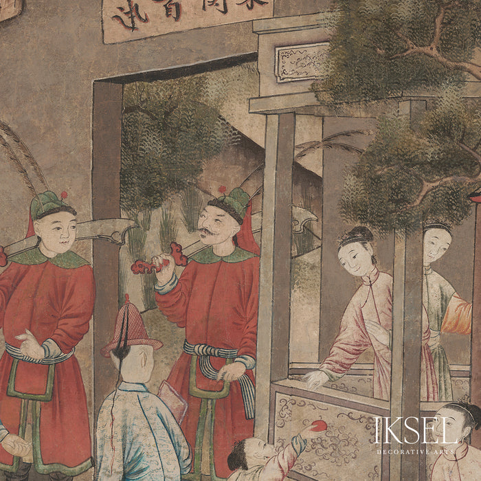 Schumacher Governor's Visit Gouache Wallpaper Sample IK2902