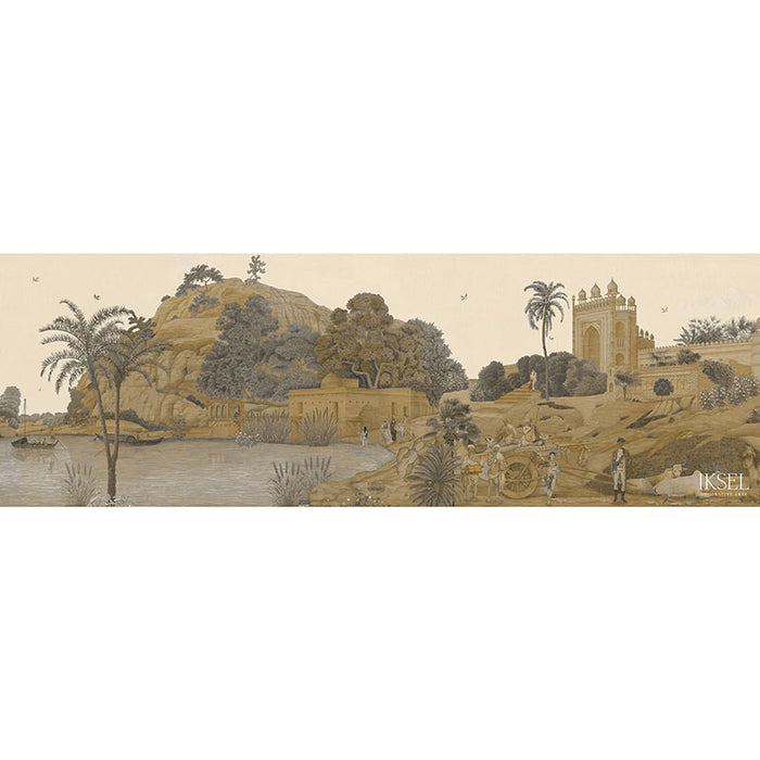 Schumacher Hindustan Sepia Tones Wallpaper Sample IK3001