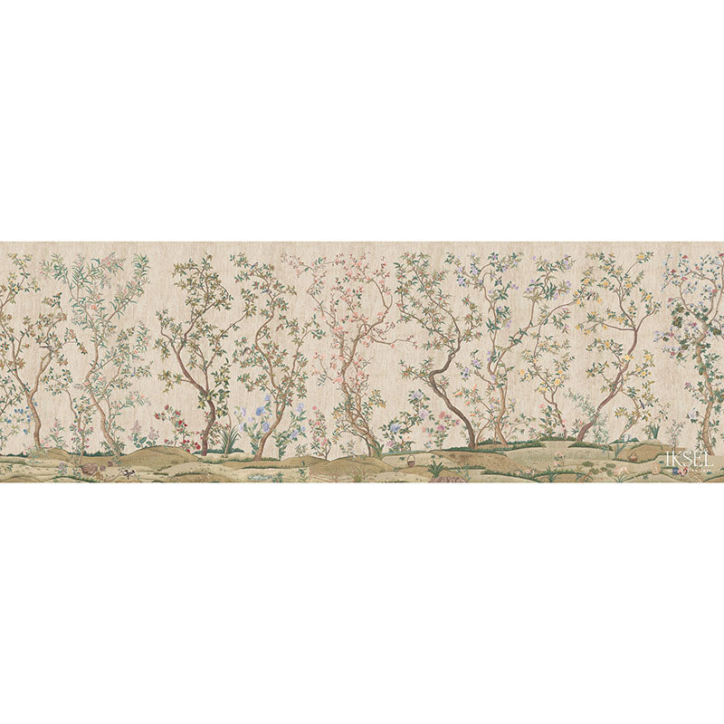Schumacher Imperial Garden Crackled Beige Wallpaper Sample IK3103