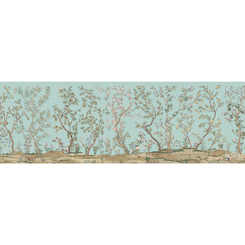 Schumacher Imperial Garden Celadon Wallpaper Sample IK3104