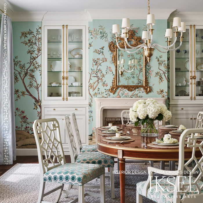Schumacher Imperial Garden Celadon Wallpaper Sample IK3104
