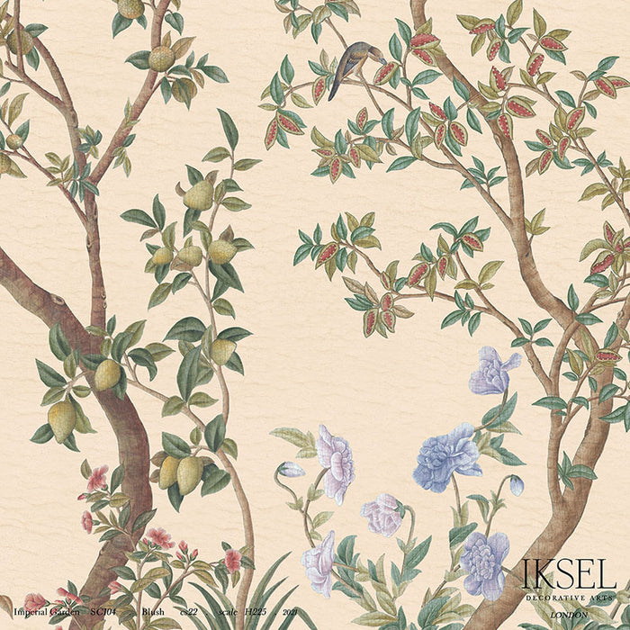 Schumacher Imperial Garden Blush Wallpaper Sample IK3105