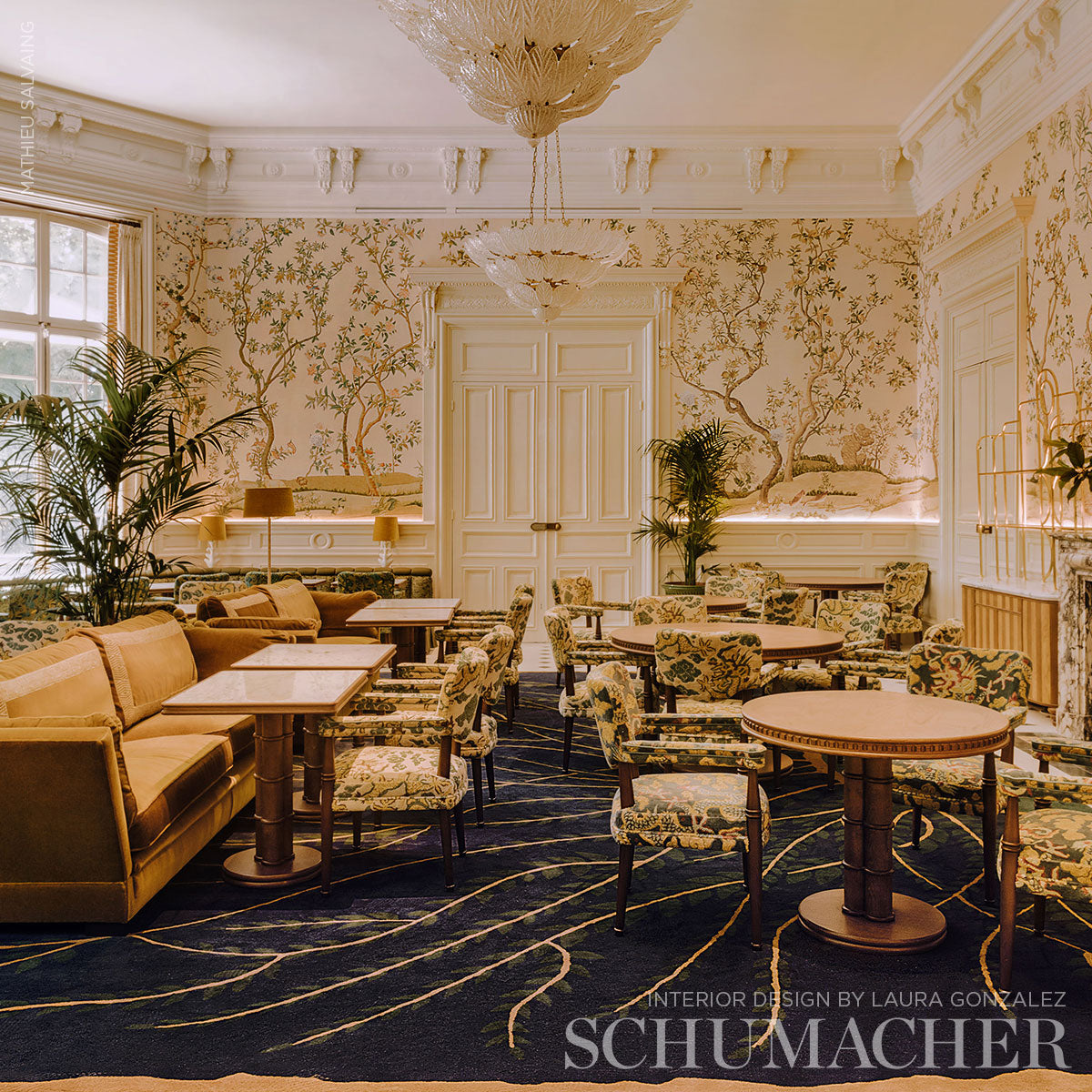 Schumacher Imperial Garden Blush Wallpaper Sample IK3105