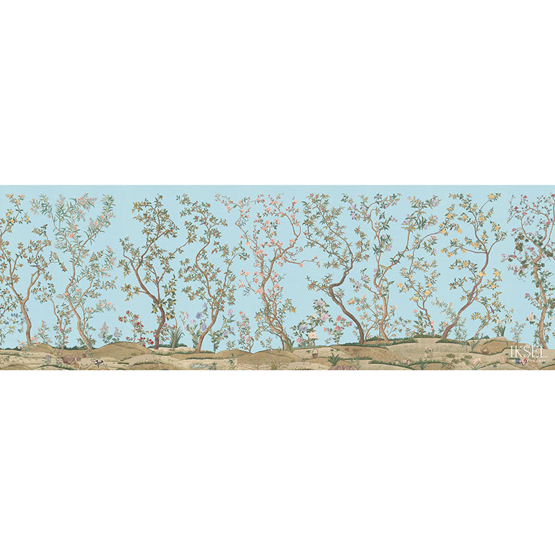 Schumacher Imperial Garden Sky Wallpaper Sample IK3106