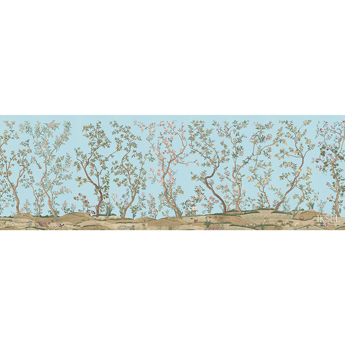 Schumacher Imperial Garden Sky Wallpaper Sample IK3106