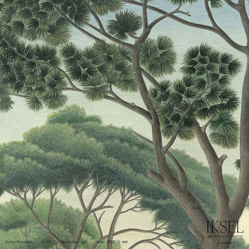 Schumacher Italian Panoramic Multicolor Wallpaper Sample IK3200