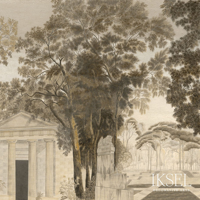 Schumacher Italian Panoramic Sepia Tones Wallpaper Sample IK3201