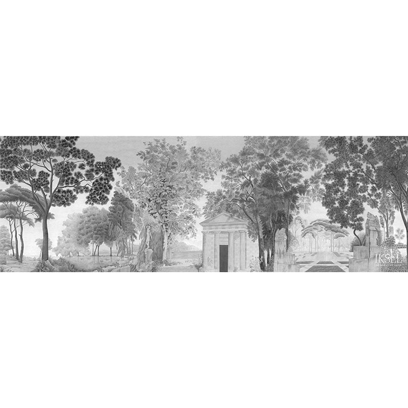 Schumacher Italian Panoramic Grey Tones Wallpaper Sample IK3202