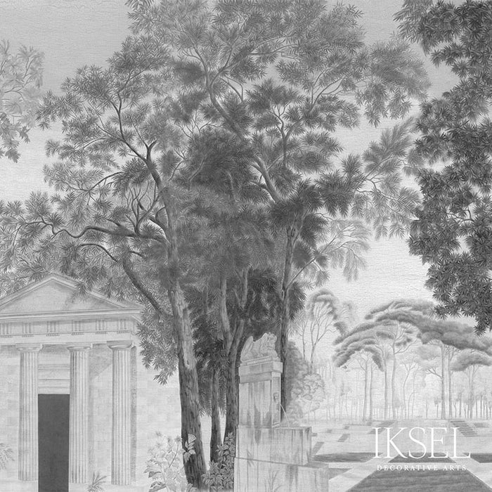 Schumacher Italian Panoramic Grey Tones Wallpaper Sample IK3202