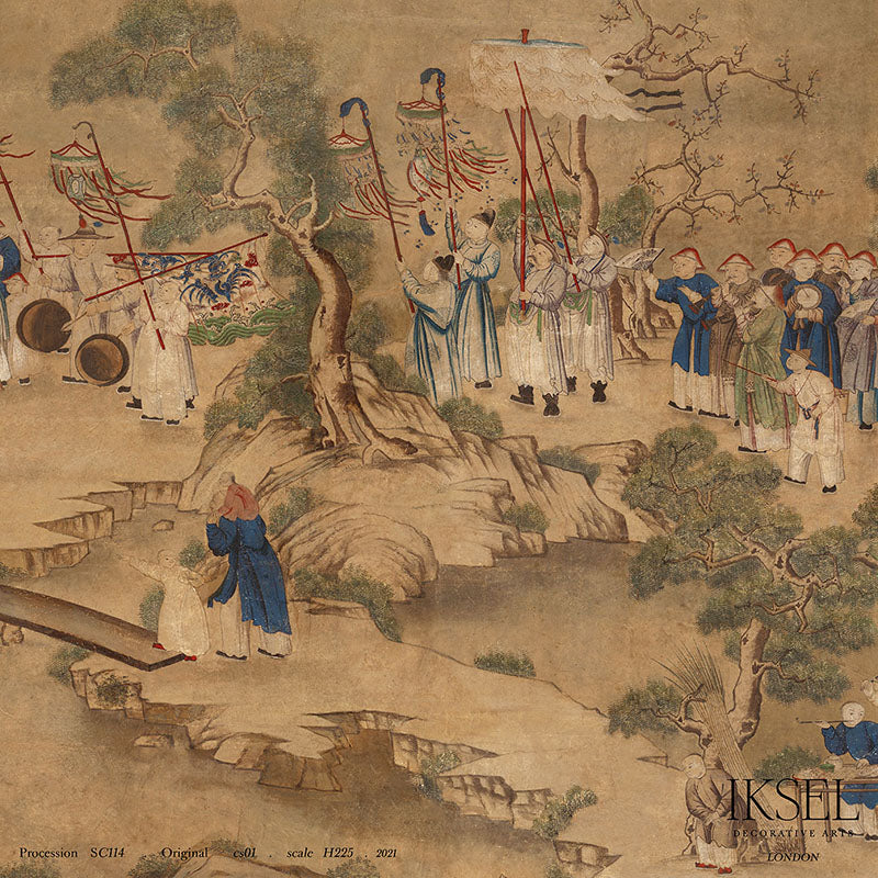 Schumacher Procession Original Wallpaper Sample IK3300