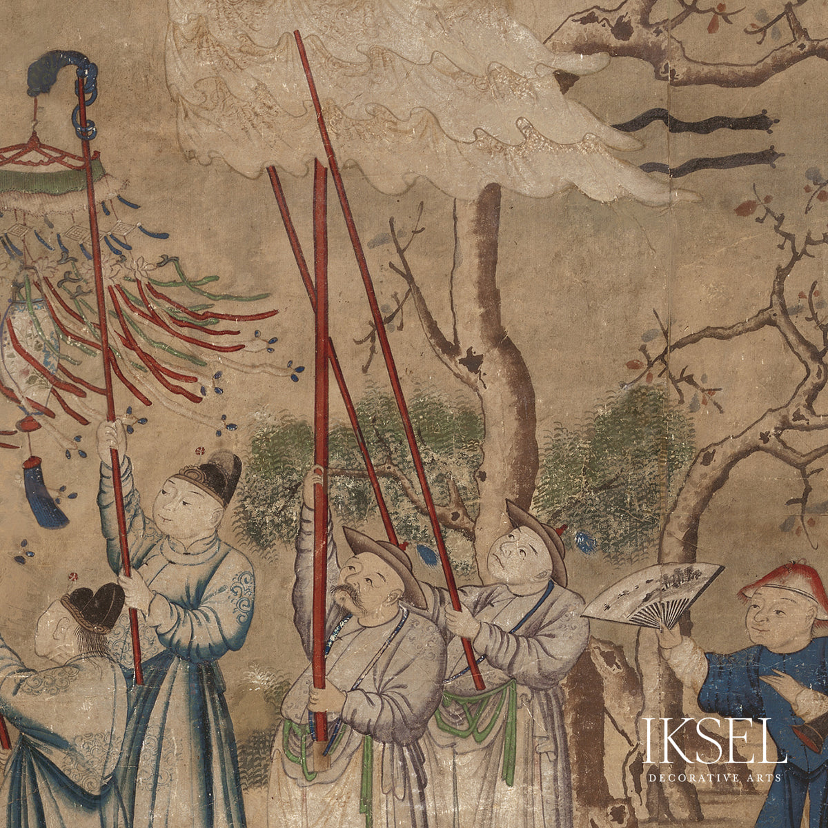 Schumacher Procession Gouache Wallpaper Sample IK3302