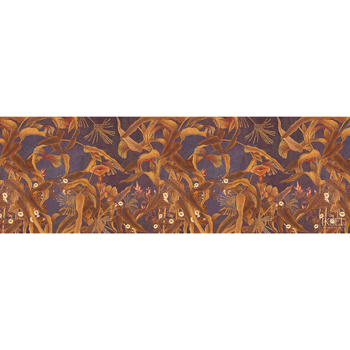 Schumacher Japanese Cornflowers Aubergine Wallpaper Sample IK3400