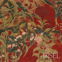 Iksel Japanese Cornflowers Red Wallpaper IK3402