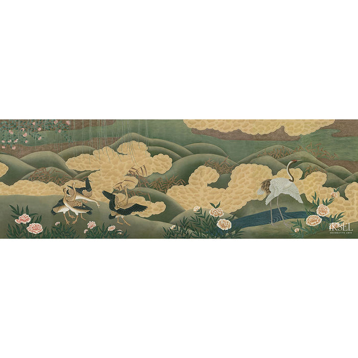 Schumacher Japanese Cranes Original Wallpaper Sample IK3500