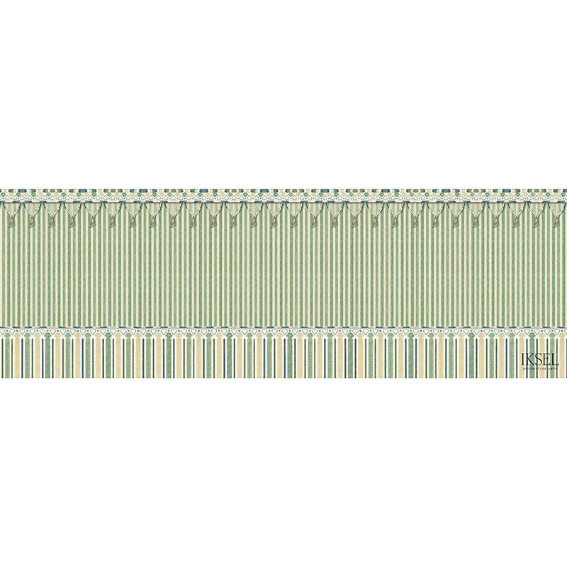 Schumacher Kubilai's Tent Green Wallpaper Sample IK3601
