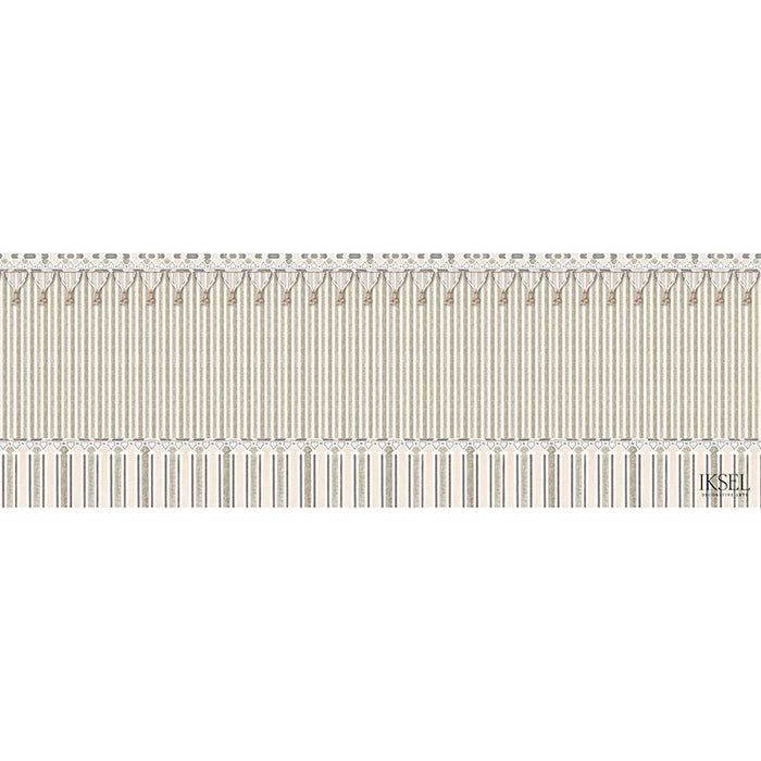 Schumacher Kubilai's Tent Beige Wallpaper Sample IK3602