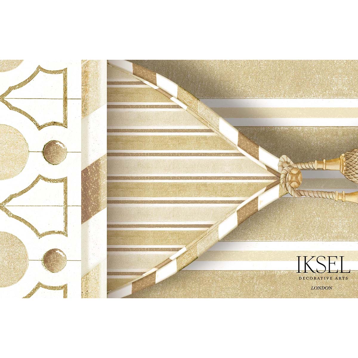 Schumacher Kubilai's Tent Yellow Wallpaper Sample IK3603