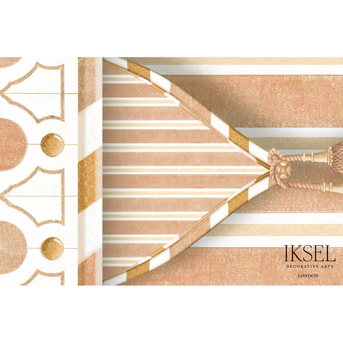 Schumacher Kubilai's Tent Terra Cotta Wallpaper Sample IK3604