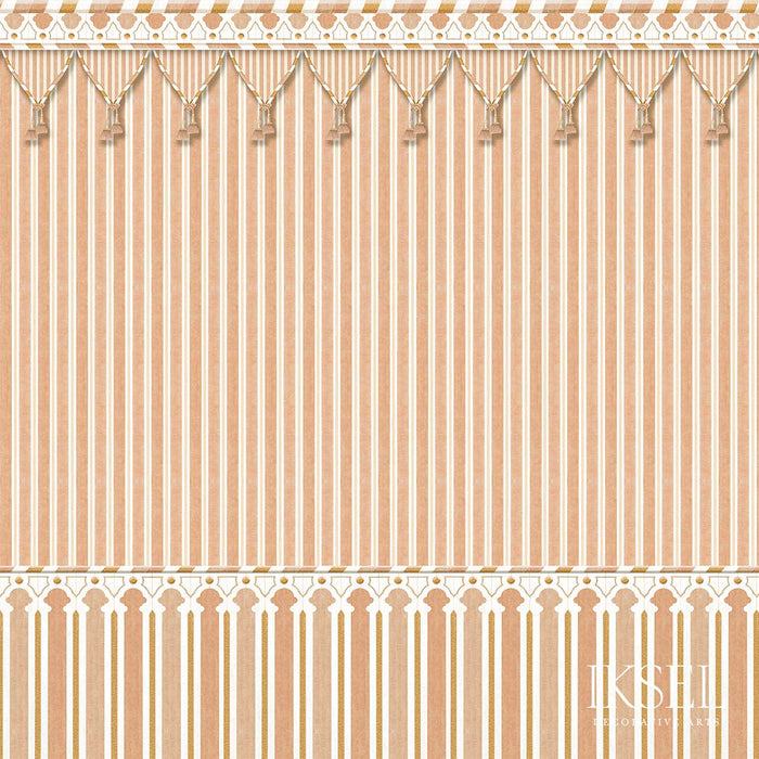 Schumacher Kubilai's Tent Terra Cotta Wallpaper Sample IK3604