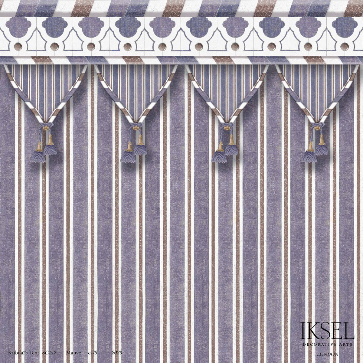 Schumacher Kubilai's Tent Mauve Wallpaper Sample IK3606