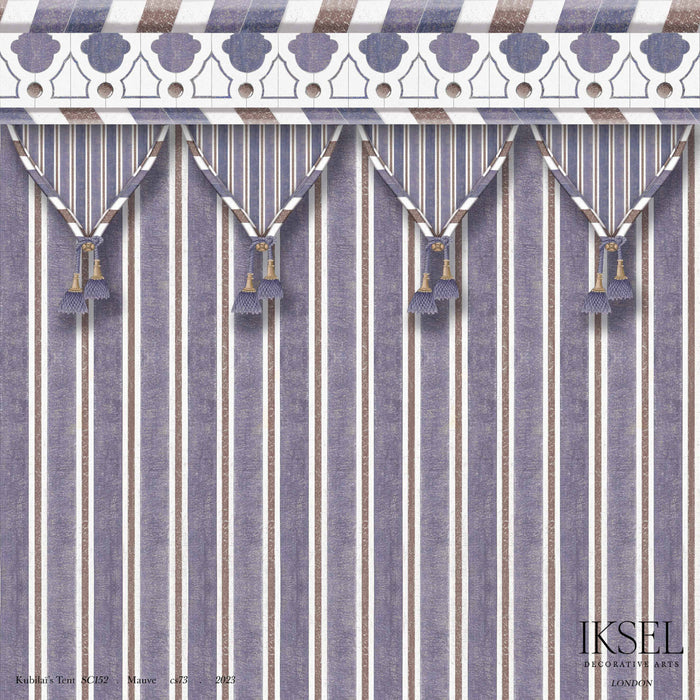 Schumacher Kubilai's Tent Mauve Wallpaper Sample IK3606