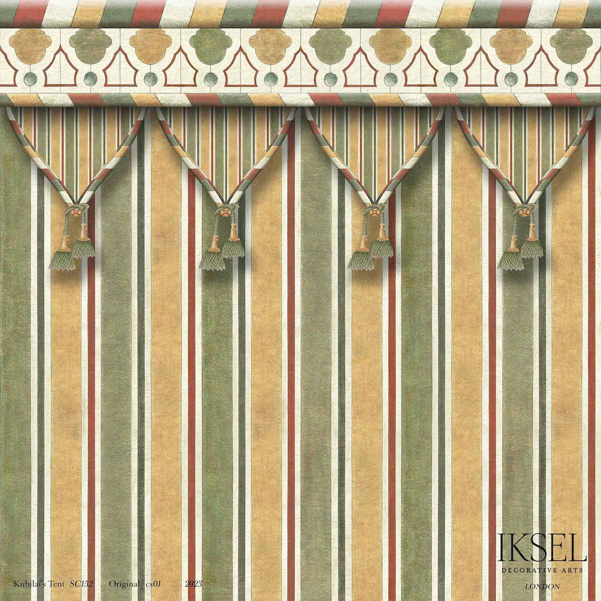 Schumacher Kubilai's Tent Original Wallpaper Sample IK3607