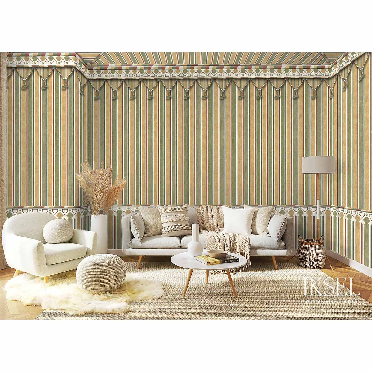 Schumacher Kubilai's Tent Original Wallpaper Sample IK3607