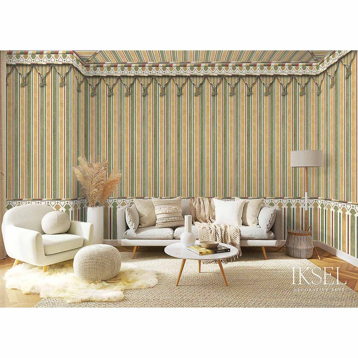 Schumacher Kubilai's Tent Original Wallpaper Sample IK3607