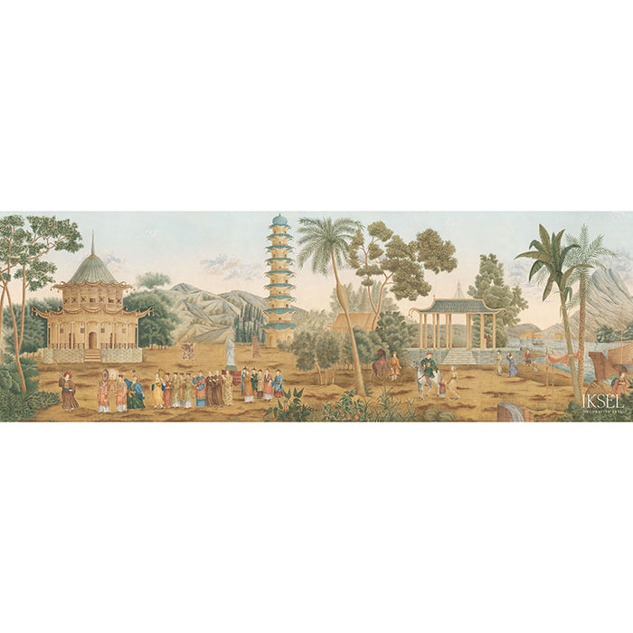 Schumacher La Fete Chinoise Multicolor Wallpaper Sample IK3700