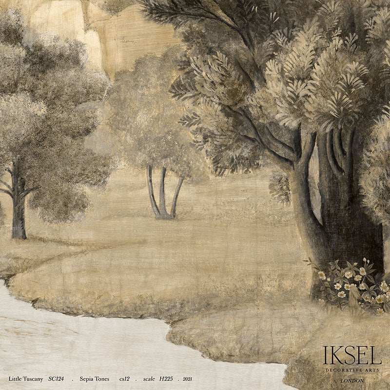 Schumacher Little Tuscany Sepia Tones Wallpaper Sample IK3801