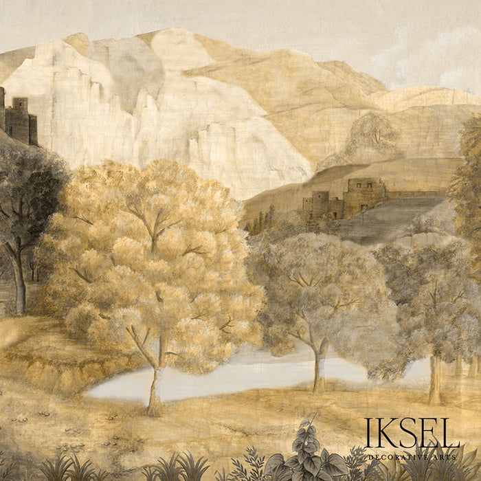 Schumacher Little Tuscany Sepia Tones Wallpaper Sample IK3801