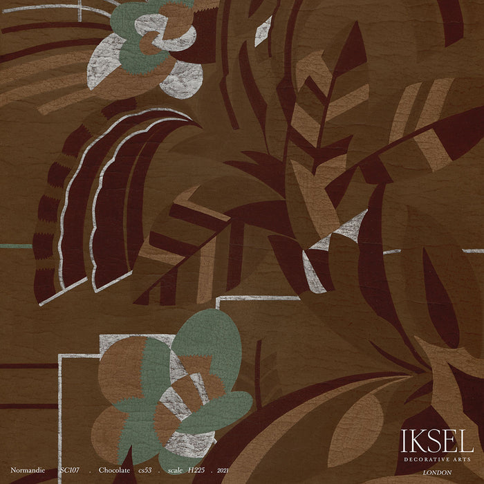 Schumacher Normandie Chocolate Wallpaper Sample IK3904