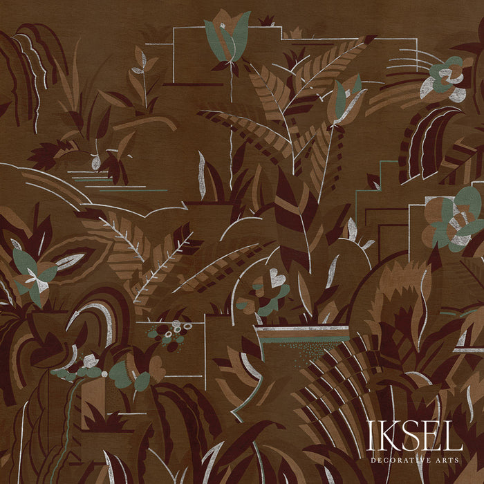 Schumacher Normandie Chocolate Wallpaper Sample IK3904