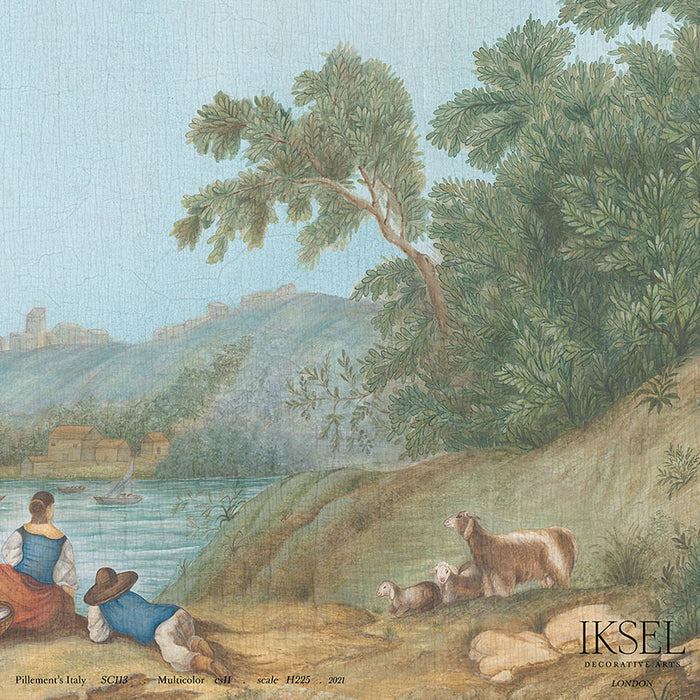 Schumacher Pillement's Italy Multicolor Wallpaper Sample IK4000