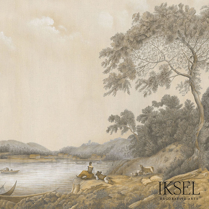 Schumacher Pillement's Italy Sepia Tones Wallpaper Sample IK4001