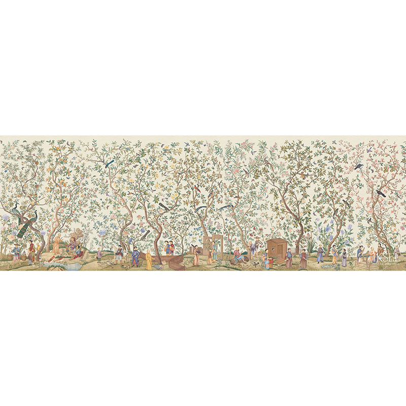 Schumacher Qianlong Garden Bone Wallpaper Sample IK4100